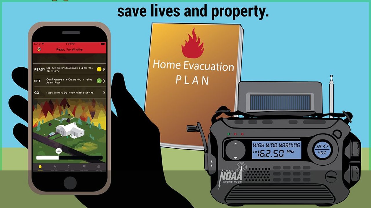 Emergency alert graphic for local public safety information
