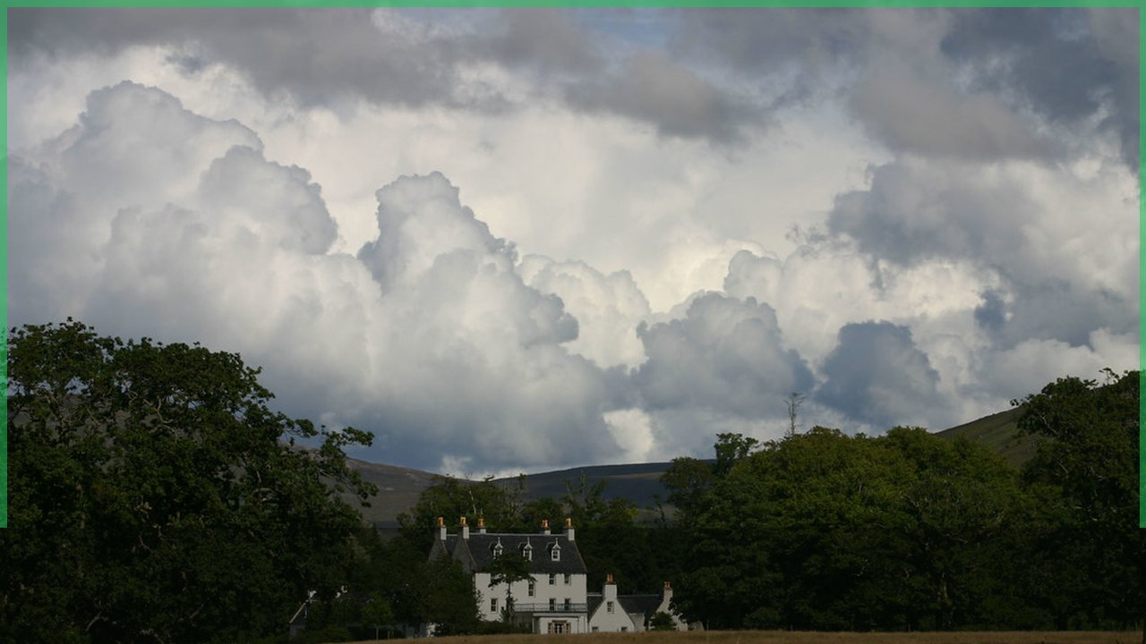 Dark storm clouds over homes before storm season