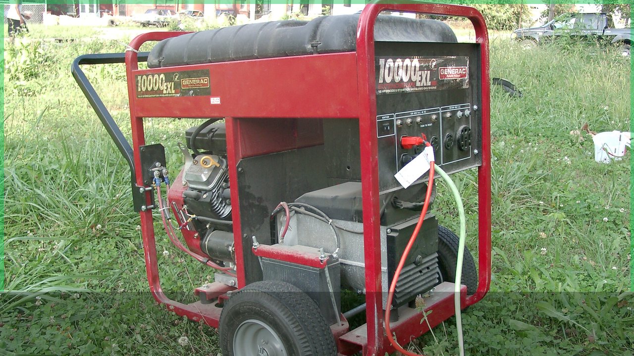 Portable generator kept outdoors for outage safety
